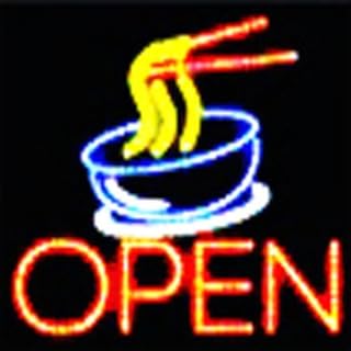 Ultra Bright Noodle with Bowl LED Open Sign Super Size 19" X19 with Animation montion and Power Switch (L63)