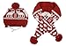 Alemon Cat Christmas Reindeer Scarf and Hat Set Costume for Small Pets Puppy,Red Small