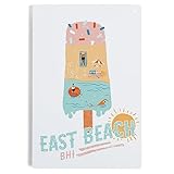 Lantern Press 6x9 Inch Metal Sign, East Beach, Bald Head Island, North Carolina, Summer Ice Cream Scene