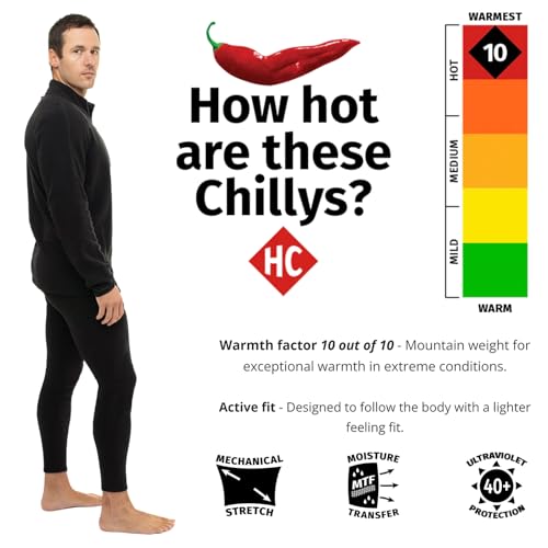 Hot Chillys Men's La Montaña Fleece Zip-T Base Layer Top | Heavyweight Active Fit Thermal Underwear Long Sleeve Shirt for Men4