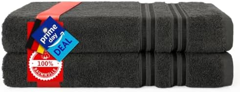 Hammetex Badetücher 2er Set 70x140 cm, Duschtuch, 100% Baumwolle Frottee | OEKO-TEX zertifiziert, weich & saugstark, Frottee, mit Aufhänger, Duschtuch & Saunatuch für Badezimmer &