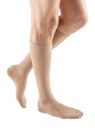Image of mediven Plus for Men & Women, 20-30 mmHg - Calf High Compression Socks with Silicone Top Band, Closed Toe Leg Circulation, Opaque Leg Support Compression Coverage