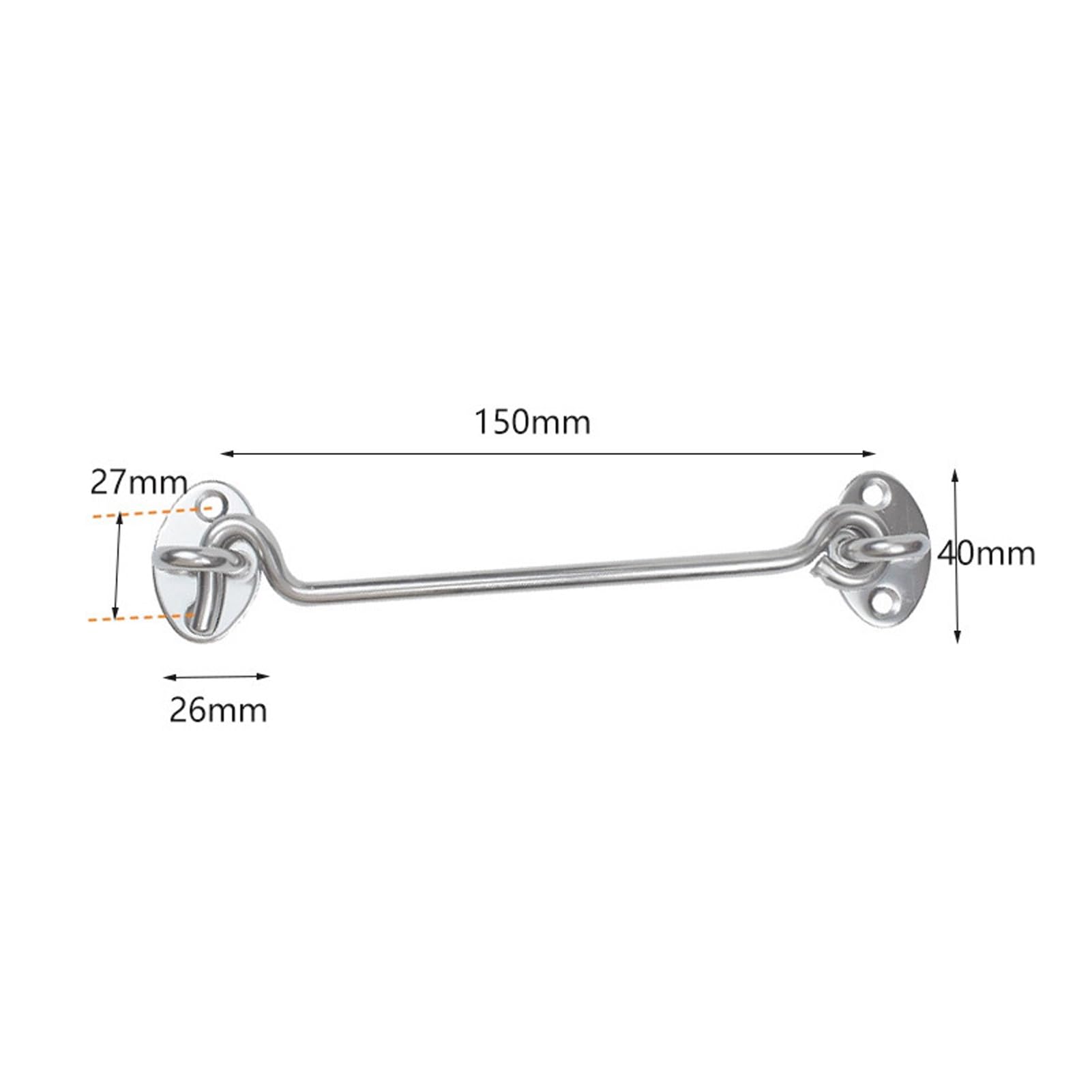 Yesmin 1Pcs Hook and Eye Latch - Stainless Steel Cabin Hook Door Lock for Wooden Gates Windows, Garage, Fence, and Warehouse - Image 2