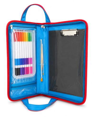 Image of Echo Boomers A4 Kids Drawing Bag | Art & Stationery Organizer with Zipper Pocket (Creativity Takes Courage) Space Print Design