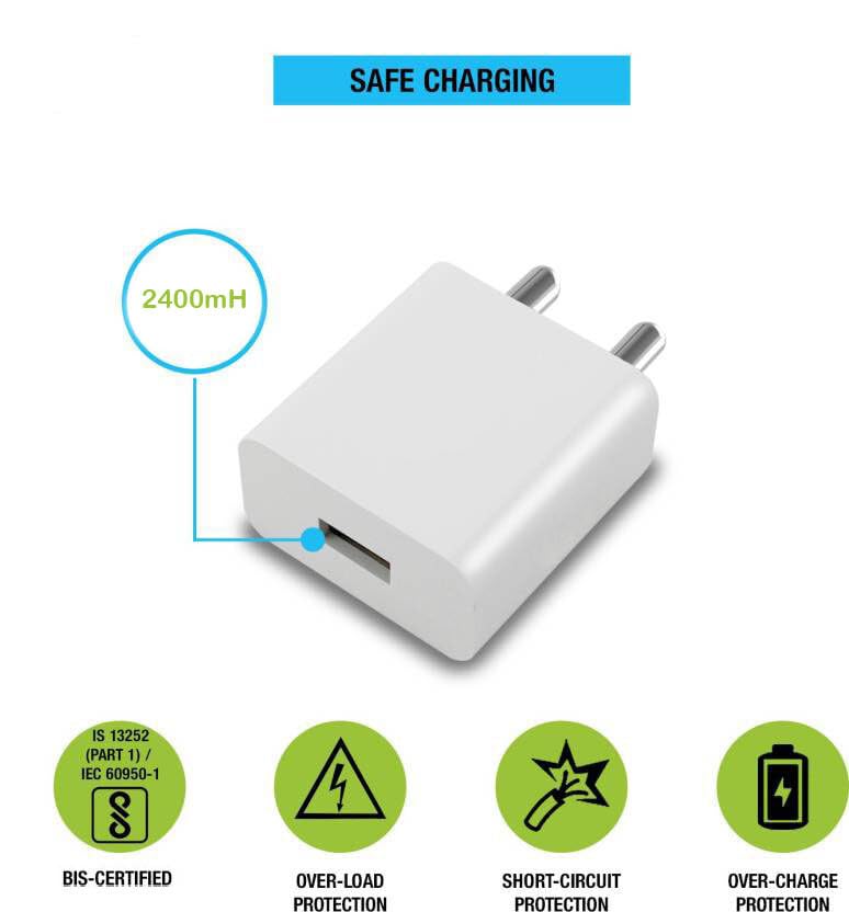 Image of 18W Charger for Xiaomi Redmi 13C 5G / 13 C Charger Original Adapter Like Android Mobile Fast USB Wall Charger with 1 Meter USB Type C Charging Data Cable (3 Amp, TWE16, White)