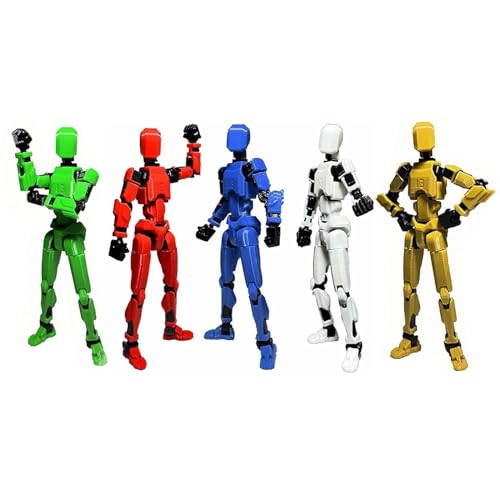 EIMONEY 5PCS Assembly Completed T 13 Action Figure 3D Printed Multi-Jointed Movable,Lucky 13 Action Figures,Multi-Articular Dummy 13 Action...