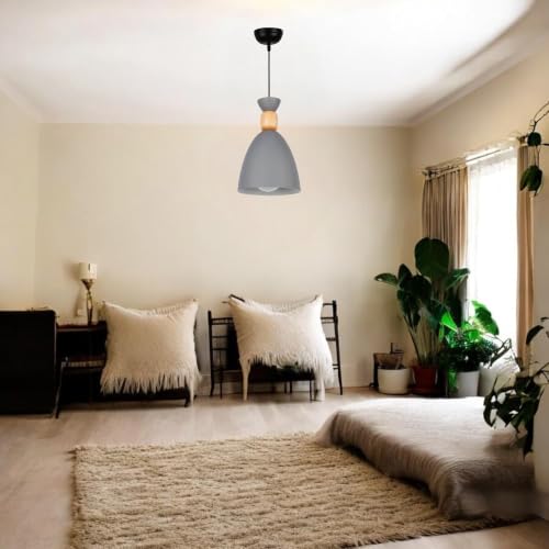 Image of Modern Grey Aluminium Pendant Light for Ceiling, Decorative Hanging Light for Living Room, Dining Room, Kitchen & Cafe Pack of 1