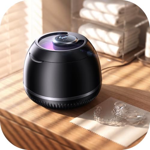 Ultraschallreinigungsgerät Zahnschiene Reinigung, IPX6 200 ml (Mattschwarz) | 46 kHz Dental Ultraschallreiniger Retainer Cleaner Pod für Zahnschienen Aligner Knirscherschienen Prot