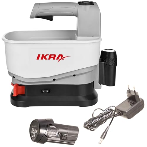 IKRA Universal Streuer IAST 12, Streubreite 5m, 5-stufige Streumengenregulierung, Volumen 4,5l, inkl. Akku & Ladegerät