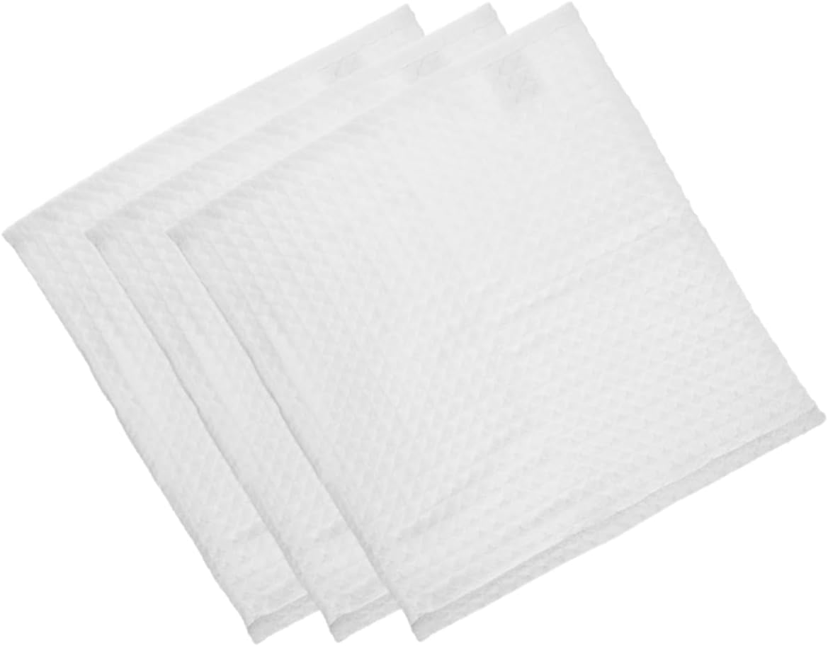 Didiseaon 15pcs Cotton Face Wash Cloths Soft Square Cleansing Towels Highly Absorbent Reusable Wipes for Makeup Removal and Daily Facial Care White Waffle Pattern