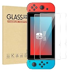 Jngnpn 2-Pack Tempered Glass Screen Protector for Switch Model 2017 [6.2 Inch]，HD Clear, Anti Scratch, Bubble Free, Easy Installation, 9H Hardness, Ultra Thin