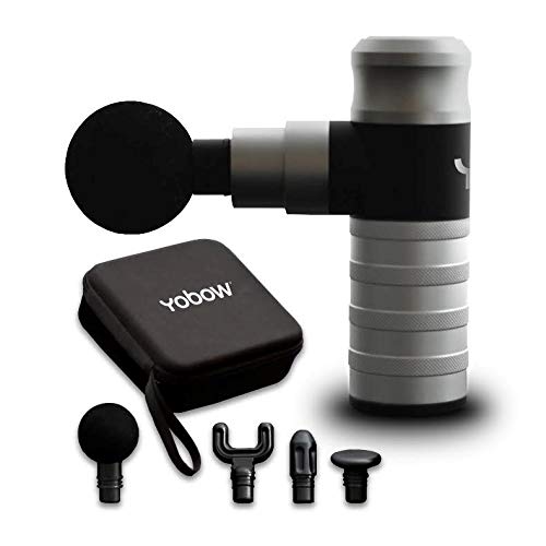 The Yobow Therapeutic Mini Massage Pistol With Portable Carrying Case, 4 Massage Speeds, 6 Colors | Fast Usb Type C Charging | Massage Tool For Pain Relief | Stylish And Powerful Massage Gun-Silver #TOP10