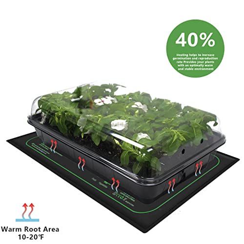 6-Pack Seed Starter Trays with 10"x20.75" Seedling Heat Mat for Indoor Home Gardening Seed Starting, 72-Cell Seed Starter Kit with Humidity Dome(12 Cells per Tray), MET Certified - Image 4