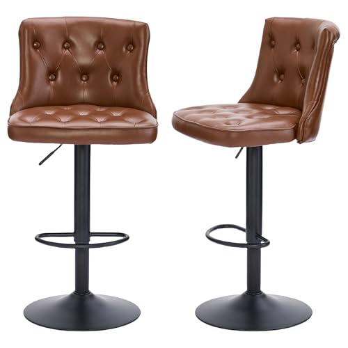 Image of Adjustable Bar Stools Set of 2, Bar Height Stools for Kitchen Island