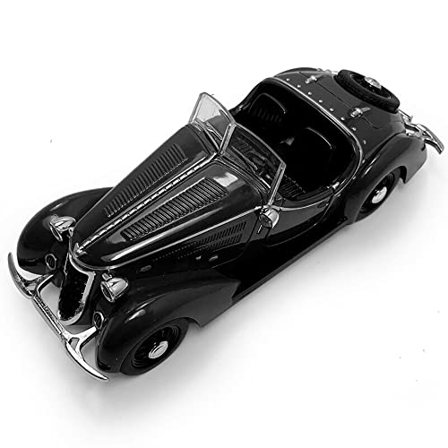 Image of Scale Diecast Metal Vintage Toy Car Model Classic for Kids Light Sound Pull Back Openable Door Toy