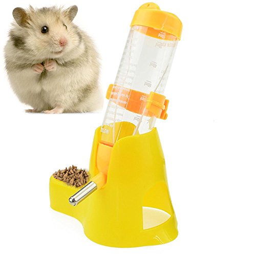 125ml/4oz Pet Drinking Bottle with Food Container Base Hanging Water Feeding Bottles Auto