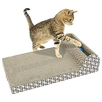 Bark n Bites cat Scratching Board Pad Toy, Flat Shape Catch Board Mat , Natural Scratching Instinct Made of Environmental Friendly Material (Brown)
