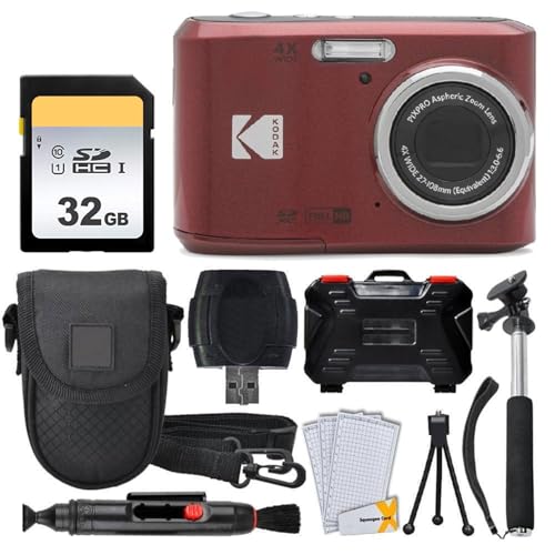 Kodak PIXPRO FZ45 �f�W�^���J����+ 32GB�������[�J�[�h + �|�C���g�A���h�V���[�g�J�����P�[�X + �g���\�Ȉ�r + �����Y�N���[�j���O�y�� + LCD�X�N���[���v���e�N�^�[ + �e�[�u���g�b�v�O�r ? ���ɂ̃o���h�� (���b�h)
