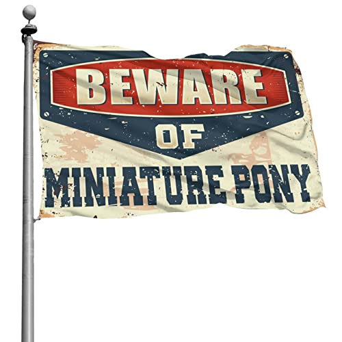 Drapeau de chambre Beware of the Poney grand format textile