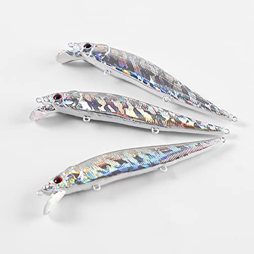 Jerkbaits de pêche slow avec système de transfert de poids et reflets holographiques