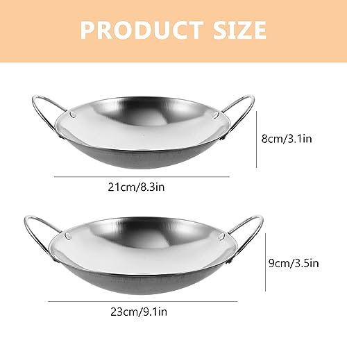 Wok de acero inoxidable Kichvoe 27 cm doble asa miniatura 6