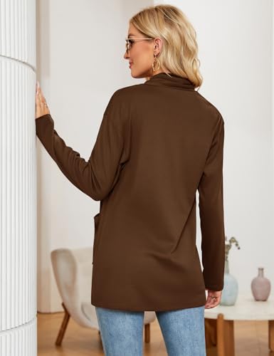 Image of Micoson Women's Long Sleeve Open Front Cardigan Casual Loose Lightweight Cardigans with Pockets