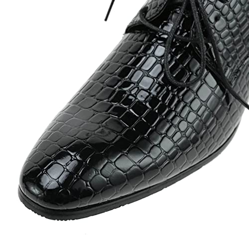 Men's Crocodile Print Oxford Shoes Dress Shoes Classical Business Dress Shoes For Men 1779 Black Eu 44=Us 10.5 #TOP2