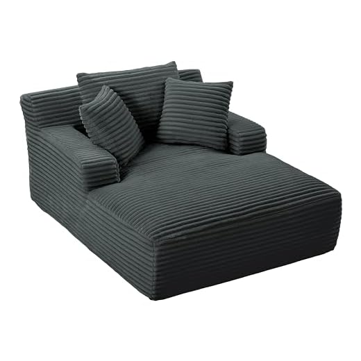 Oversized Corduroy Chaise Lounge Chair