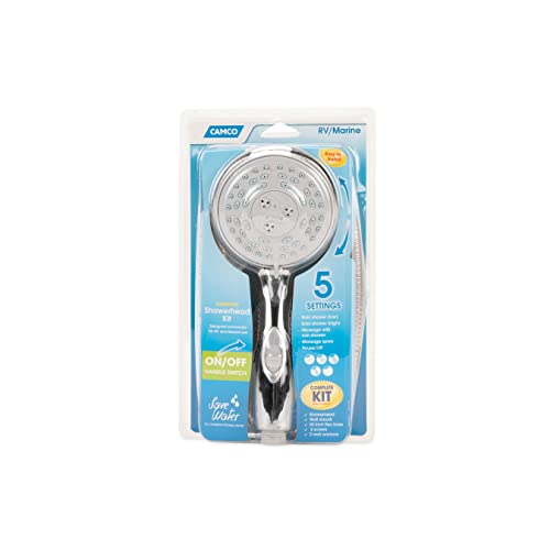 Camco 43713 Rv Shower Head Kit With On/Off Switch And 60" Flexible Shower Hose (Chrome) #TOP6