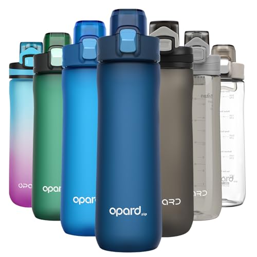 Opard 20oz Plastic Water Bottle Dishwasher Safe, Leakproof Flip-Top Lid,