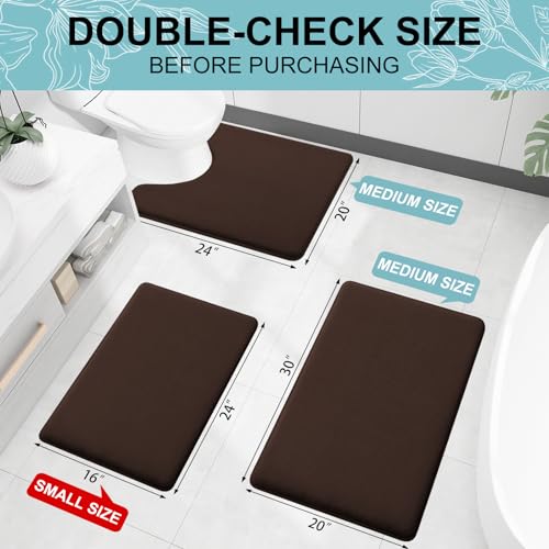 Smiry Memory Foam Bath Mat 47x32, Extra Soft and Absorbent Bathroom Mats, Non Slip Washable Carpet for Floor, Shower and Tub, Brown by Smiry - Used condition - Image 2