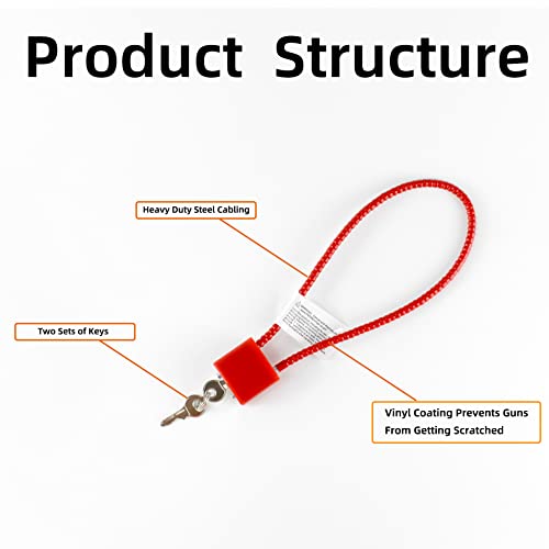 Gun Lock Tough Gun Cable Lock With Keys Easy To Use Key Turns Smoothly Trigger Lock Easy To Lock Well Built Wrapped With Soft Plastic Prevent Your Gun From Getting Scratched Up 15” Cable Trigger Lock #TOP3