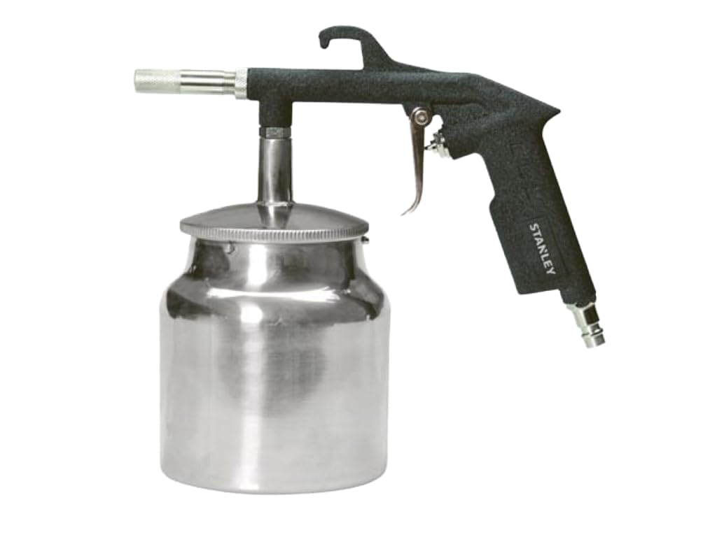 Pistolet Sableuse Pneumatique Stanley Avec Réservoir 1L – 300 L/min, 8 Bar Max, Pour Rouille Et Peinture