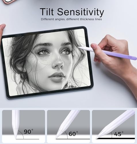 Stylus Pen for iPad 11th/10th/9th Generation,Fast Charge Apple Pencil Alternative,Palm Rejection,Tilt Sensitivity,Compatible with iPad 11/10/9/8/7/6th,Pro M4/13''/12.9"/11", Air M3/M2/5/4/3, Mini 6/5 - image 5