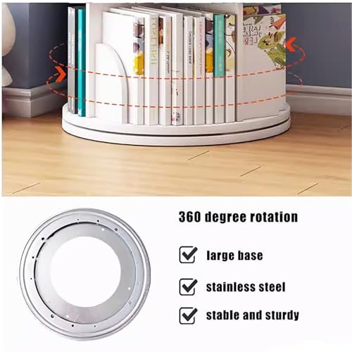 Estantería giratoria de 3 niveles de madera para organizar libros infantiles y textos 6