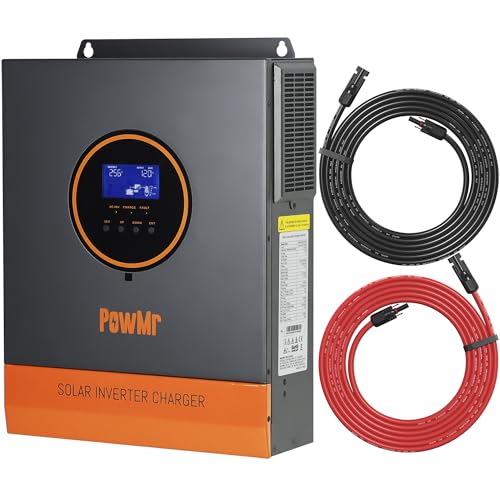Image of 3200W Solar Inverter Charger 24V DC to 120V AC with 40A AC Charger Bulit-in 60A MPPT Controller & 10AWG Solar Extension Cable 30Ft