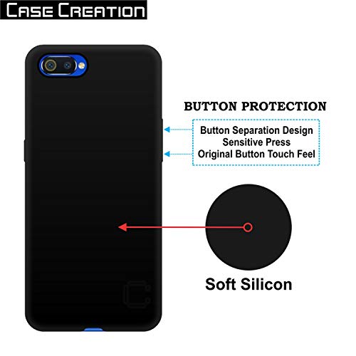 Image of Case Creation Compatible with Realme C2 2019 Back case, Realme C2 Slim Flexible Smart Look case with 360 Camera All Angle Protection (Pure Black)