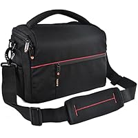 FOSOTO Padded Anti-Shock Camera Shoulder Bag Large Capacity with Tablet Compartment Compatible with Canon 4000D 2000D 90D, Nikon D5600 D3500, Sony A7 HX400VB, DSLR SLR Camera Bags Cases