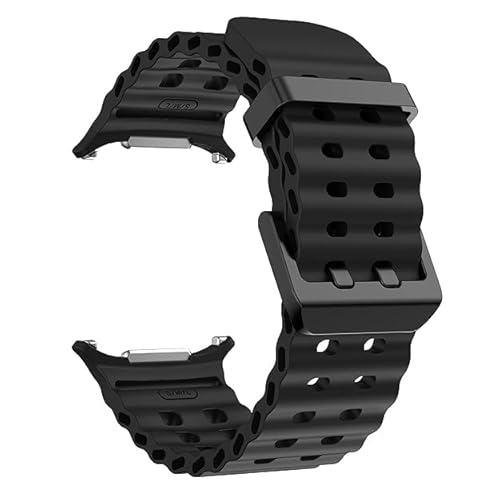 Wei-International-Compatible-with-Samsung-Galaxy-Watch-7-Ultra-47mm-Band-Soft-Sport-Silicone-Breathable-Strap-Watch-Bands-Men-Women-for-Samsung-Galaxy-Watch-Ultra-47mm-2024-Black