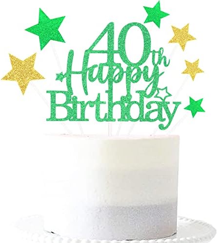 Glittery Royal Blue 10th Cake Topper with Star Boys and Girls 10th Birthday Party Supplies, Ten Years Old Birthday Party Decorations