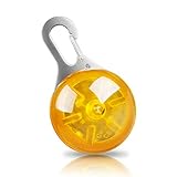 SEGURIDAD Y ESTABILIDAD: Asegure el clip de resorte de acero inoxidable para sujetarlo fácilmente al collar de su perro, brillante y rápido, perfecto para cuando su mascota está jugando en la oscuridad.