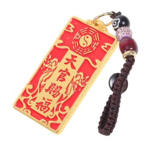 Porte-clés en laiton traditionnel amulette Feng Shui gravée