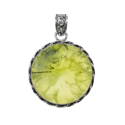Pendentif en argent 925 et prehnite naturelle pour sublimer un décolleté