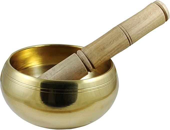 Bol chantant tibétain en laiton rouge instrument méditation guérison