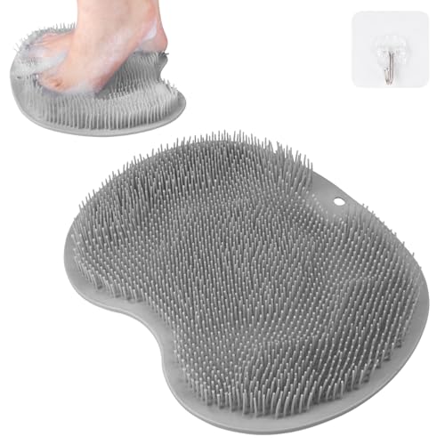 Fefod Fußwäscher Bath Massage Pad mit Rutschfesten Saugnäpfen fußbürste wäscher Fuss Wäscher Dusche zum Reinigen der Füße Peeling No Bend Fußbad Fußmassagegerät Dusche Fußwaschmatte Foot massager