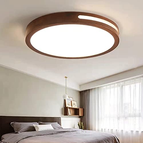 Lámpara de panel plano para dormitorio con estilo japonés y madera natural 6