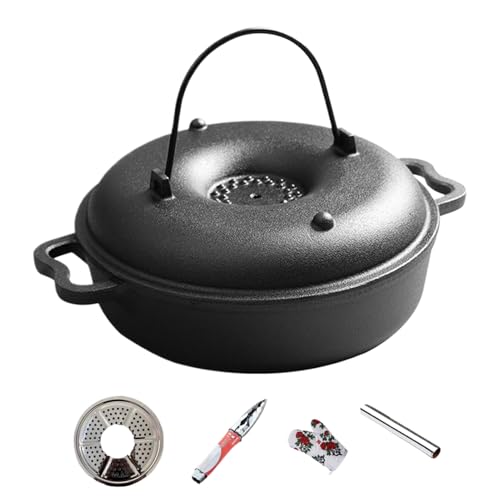 Forno olandese da campeggio, pentole antiaderenti con manico, pentola olandese, per friggere, arrostire, stufare, grigliare, cuocere