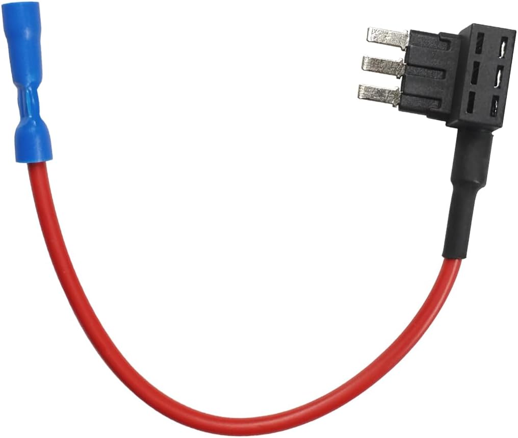 12V Car Add-a-Circuit Fuse Tap Adapter, Mini Blade Fuses Holder Automotive Fuse Adapter, 3 ATM Fuses Tap Replacement for Car Truck Boat (2PCS)