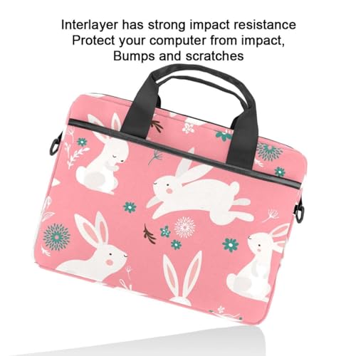 Maletín bandolera para laptop contra arañazos Happy Easter Bunny multicolor 14.5" 6
