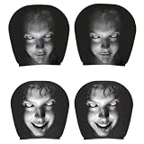 Ghost Ride Headrest Cover Creepy Face Car Interior Decor (#A)